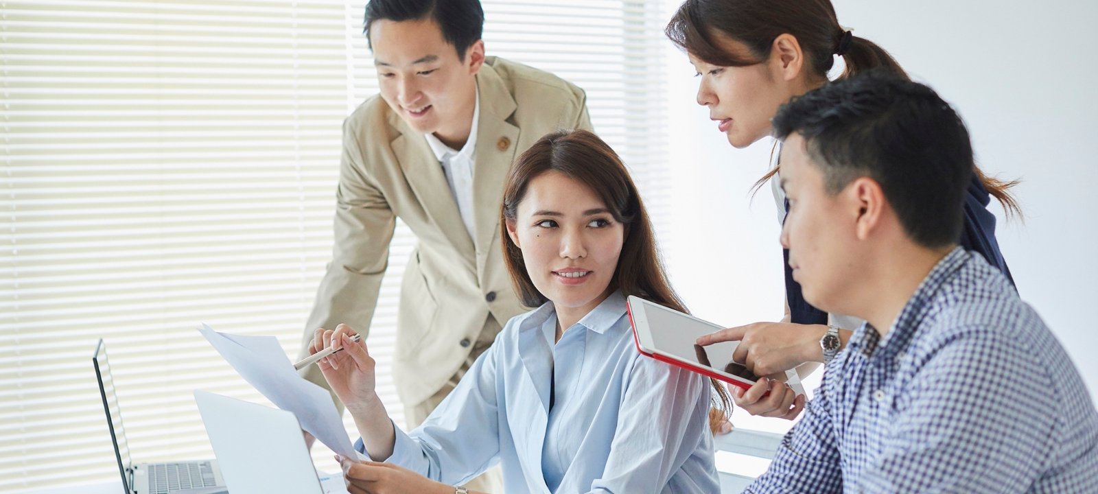 Healthcare professionals collaborating in a modern medical facility